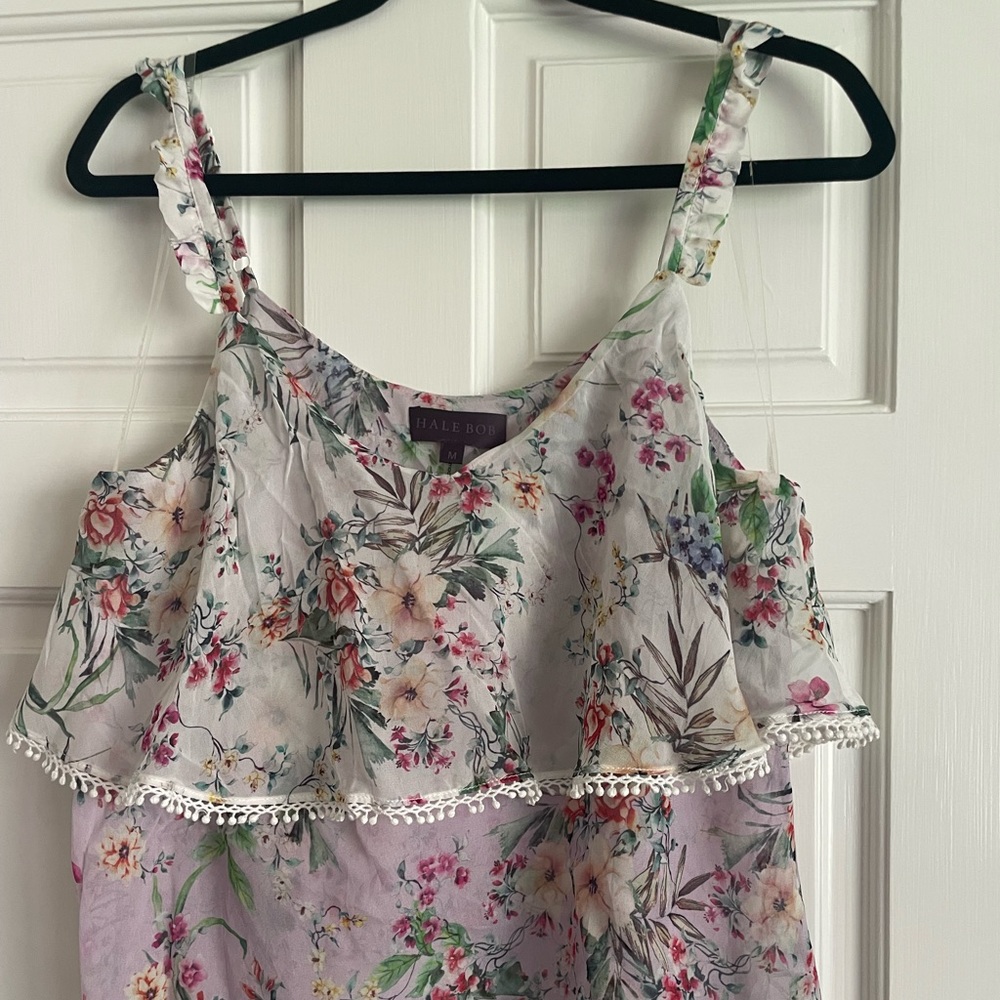 Hale Bob Silky Floral Top camisole sz M